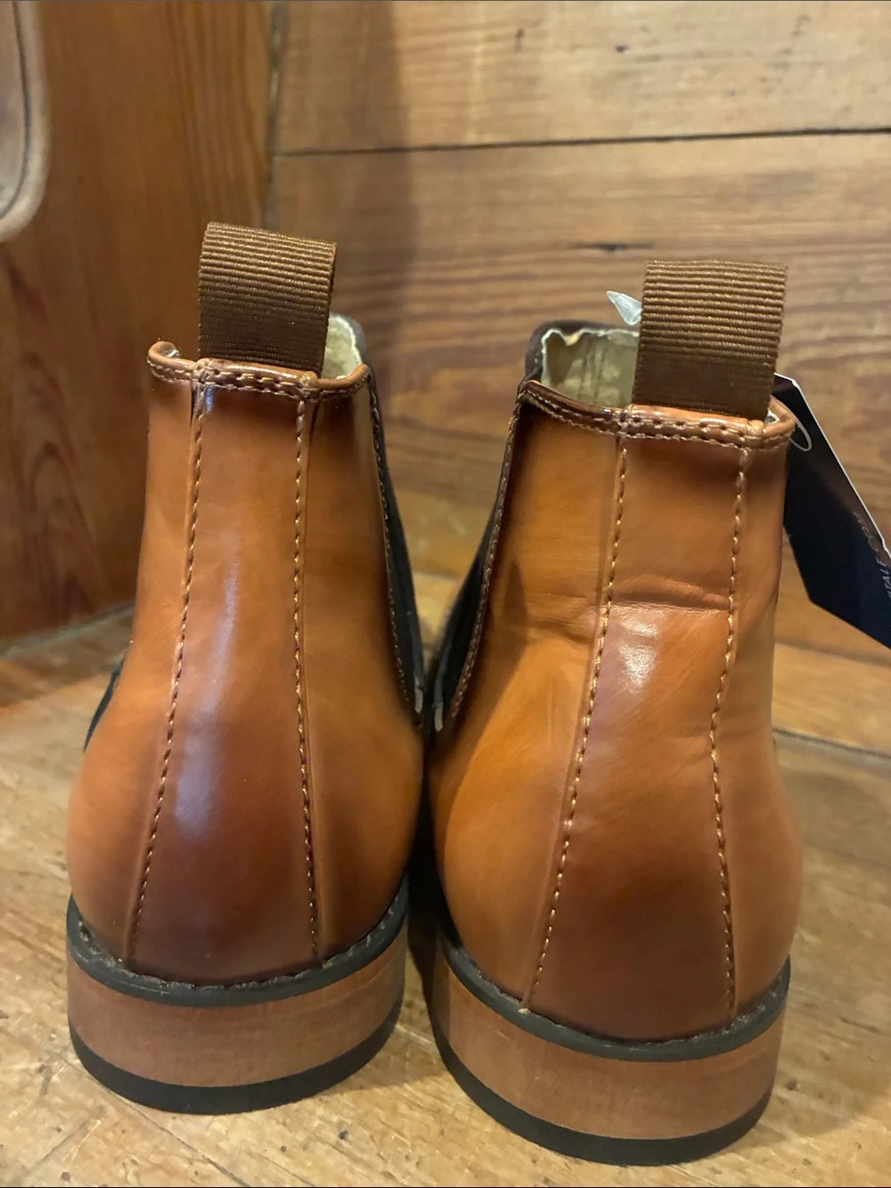 Gino Vitale Two-Tone Brown Leather & Suede Chelsea Brogue Boots - Sz 10